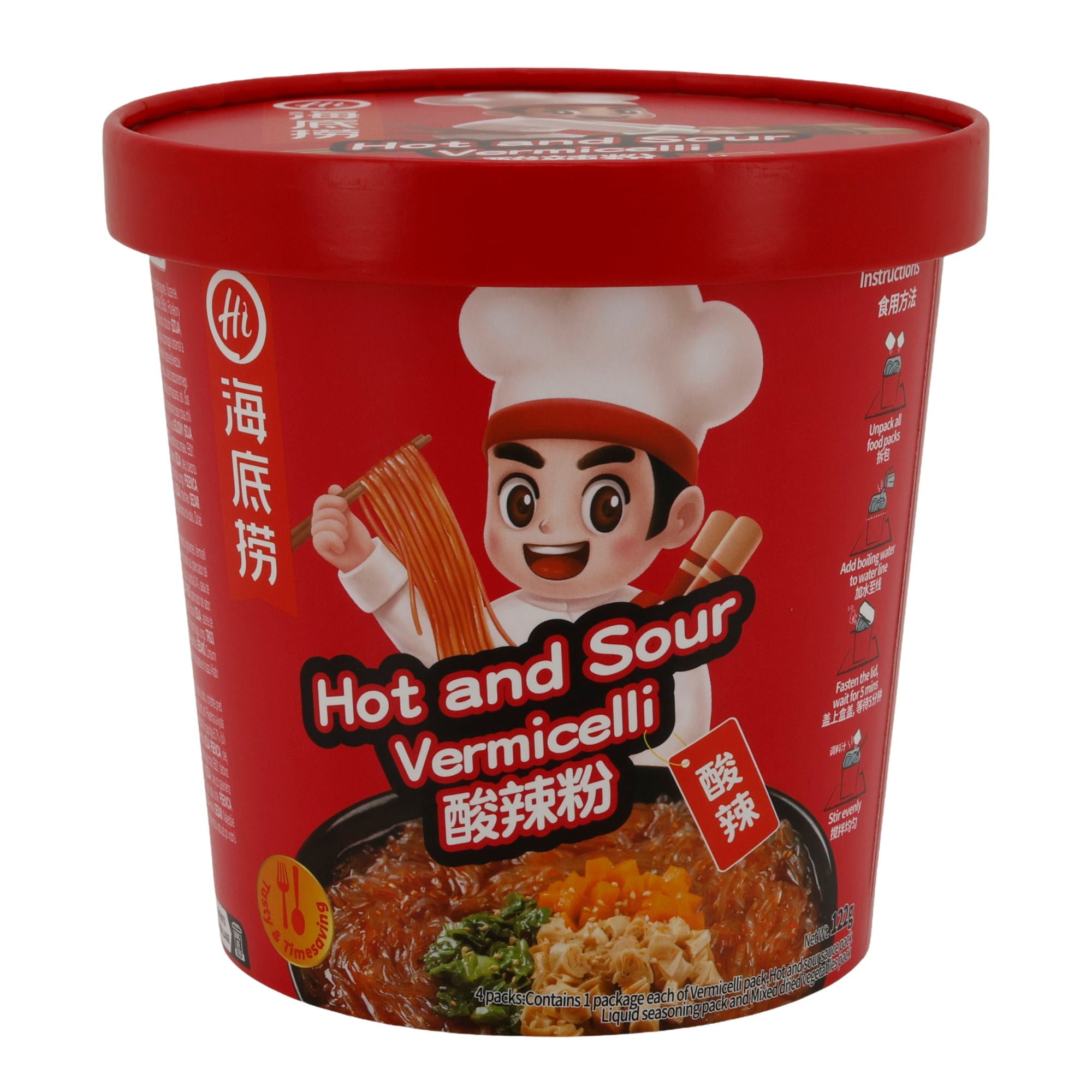 Instantnudeln Hai Di Lao | Hot and Sour Vermicelli | 122 g Becher HAIDILAO